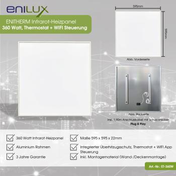 Enilux Infrarot-Heizpanel 360W mit WIFI